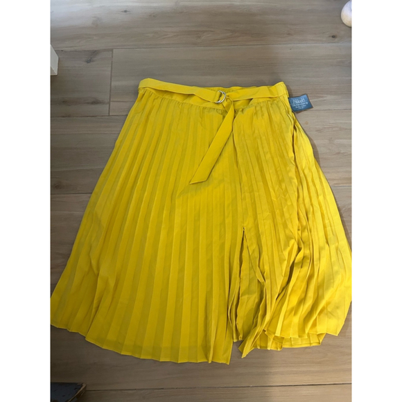 NEW Abbott Elementary Mid Rise Belted Midi Pleated Skirt 3X $54 - Picture 3 of 4